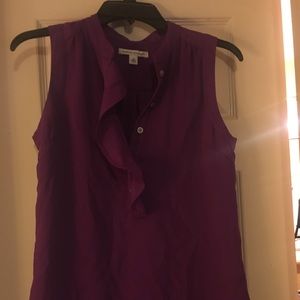 Banana Republic ruffle button down Purple blouse